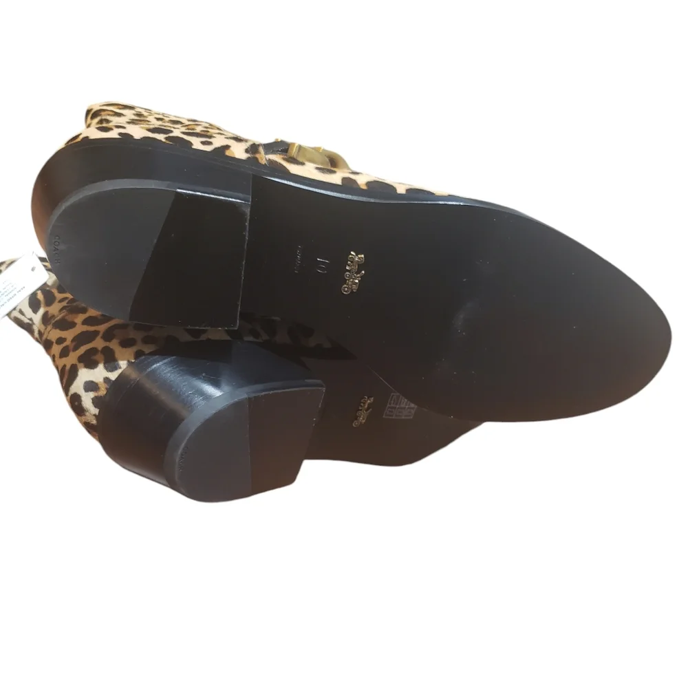 Coach Allen Signature chain leopard print BOOT size 10 new